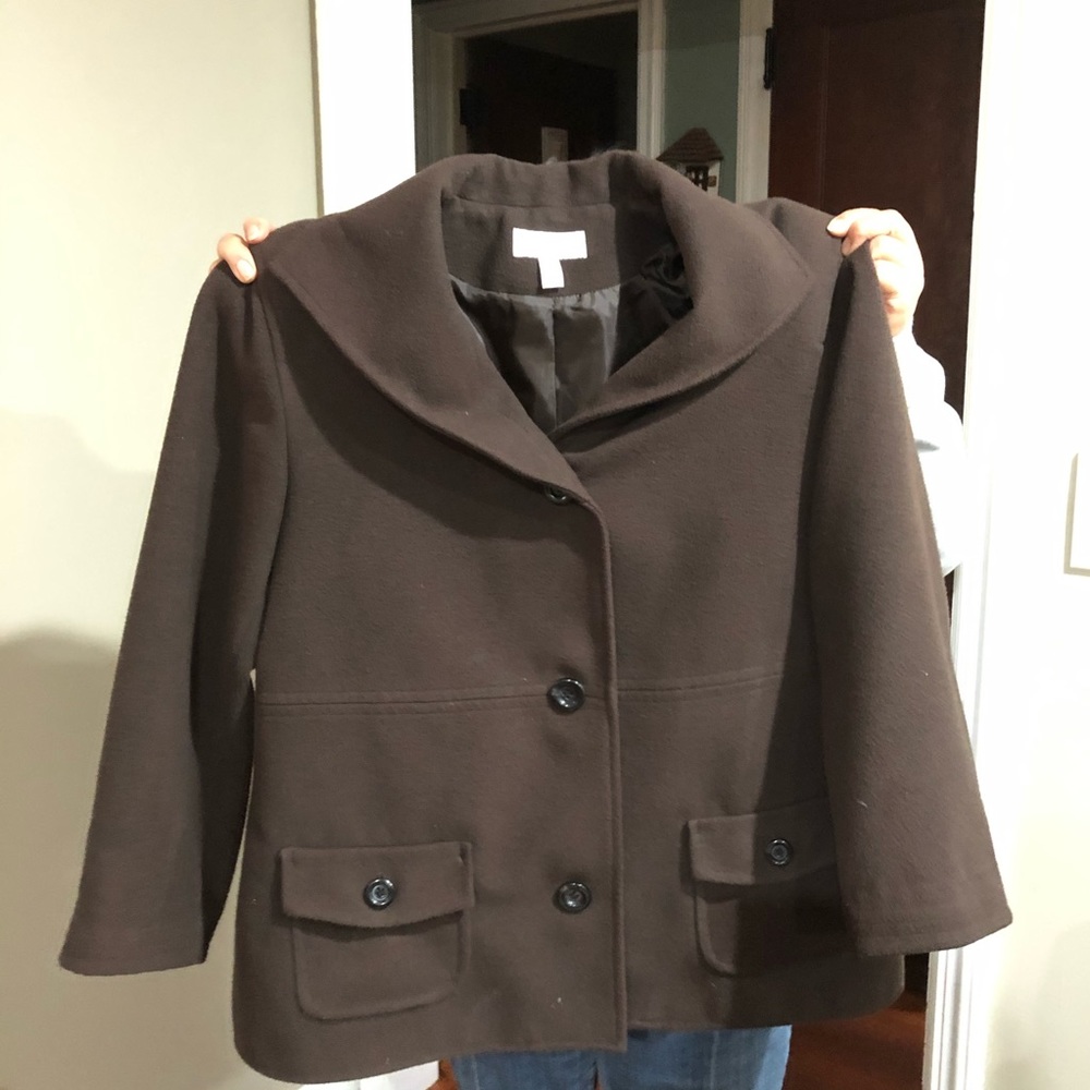 XL brown peacoat